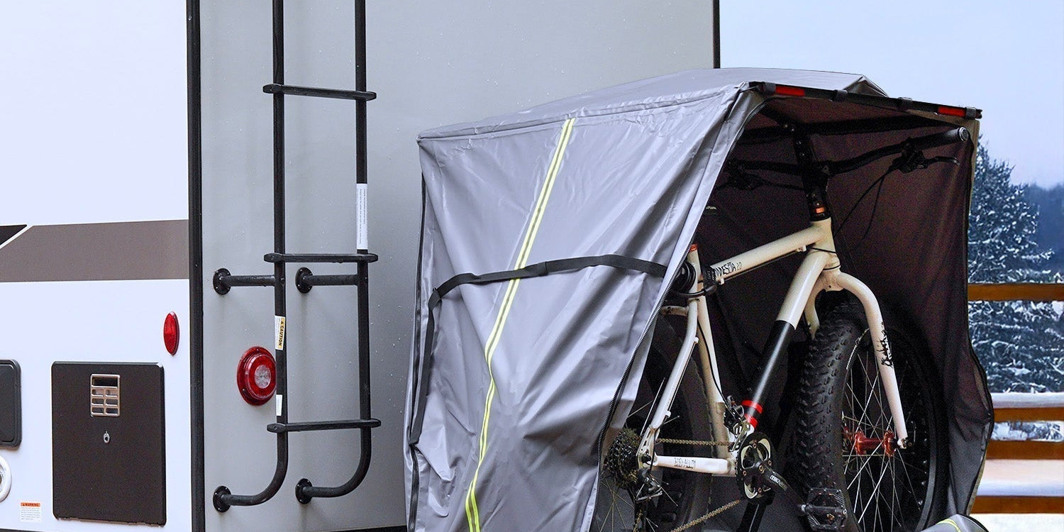 BikePack in RV in the winter snow