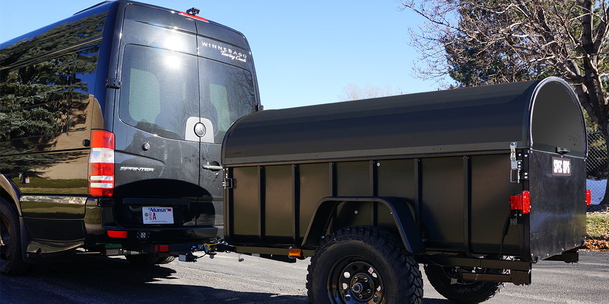 Motorhome RV towing a trailer