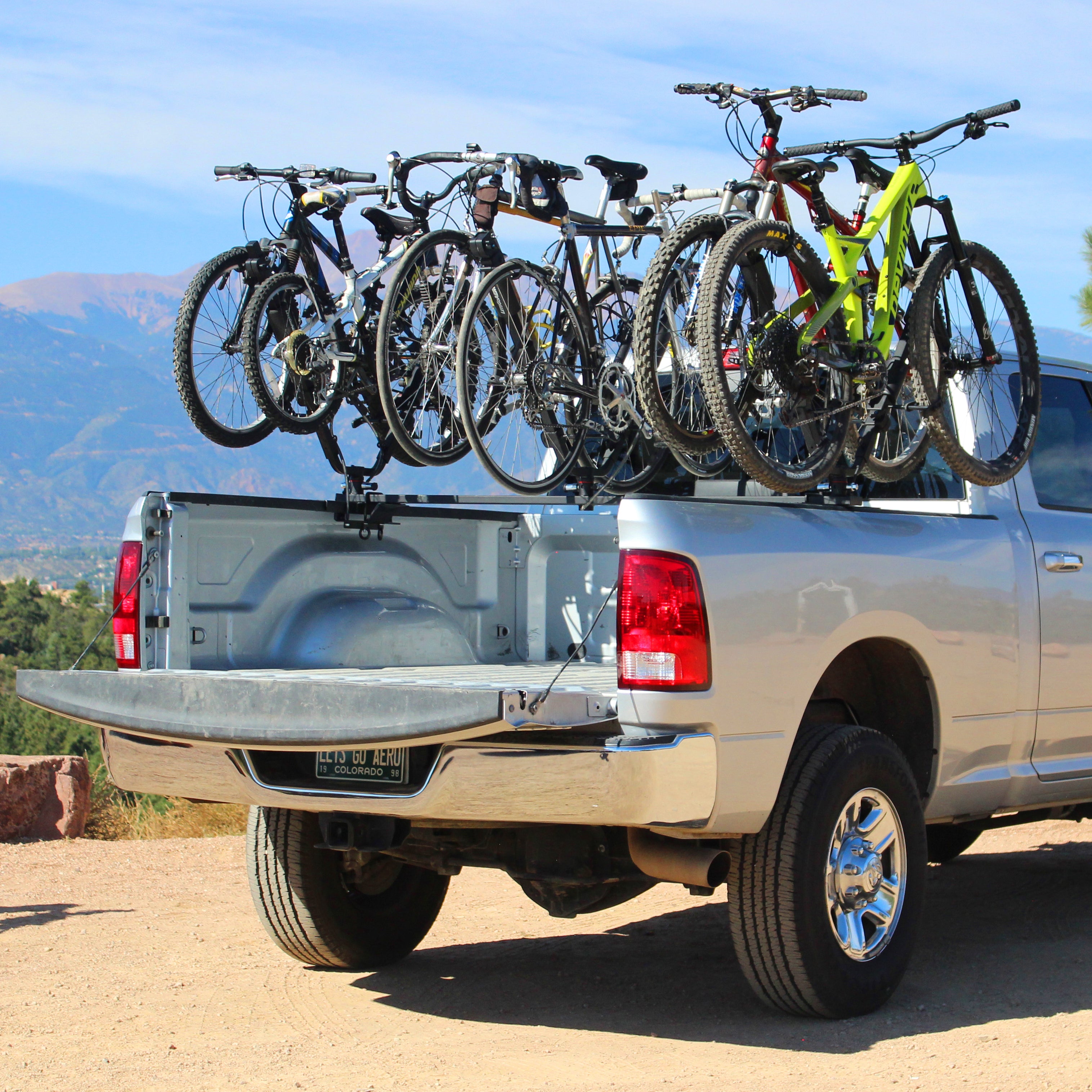 Bike rack between truck and trailer online